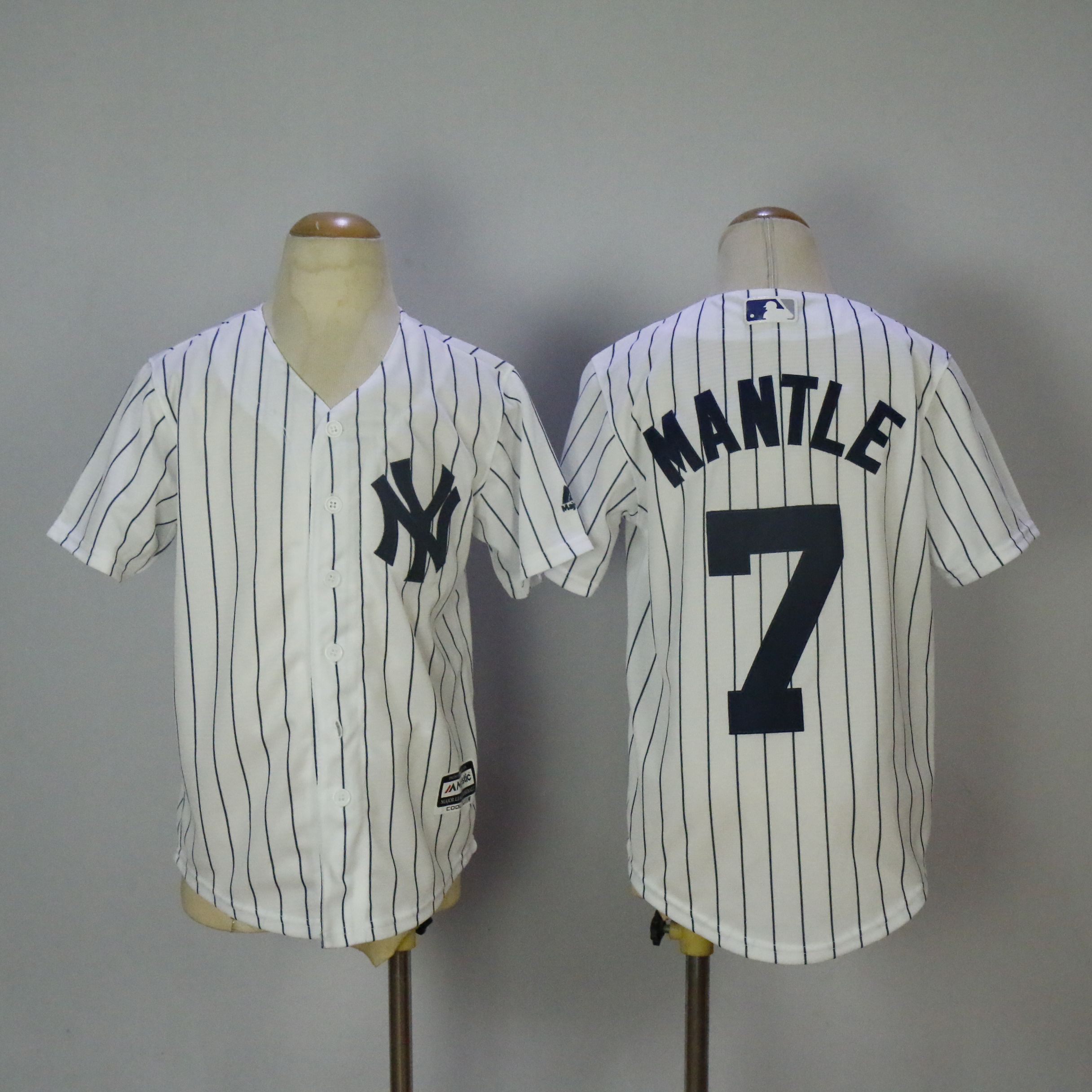 Youth New York Yankees 7 Mantle White MLB Jerseys